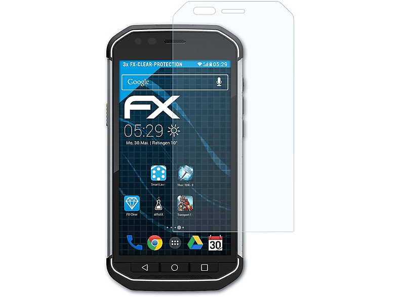 ATFOLIX 3x FX-Clear Displayschutz(für Caterpillar CAT S30)