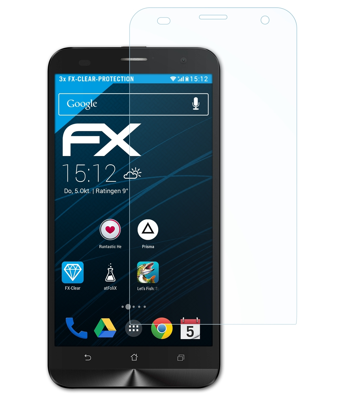 ATFOLIX 3x Laser (ZE601KL)) FX-Clear Asus 2 Displayschutz(für Zenfone