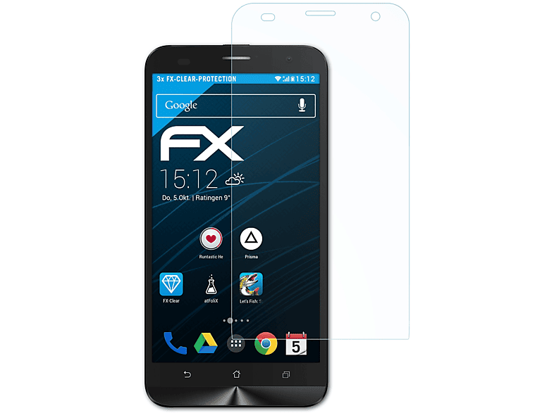 ATFOLIX 3x FX-Clear Displayschutz(für Asus Zenfone 2 Laser (ZE601KL))