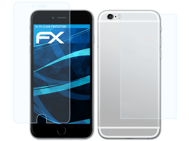 ATFOLIX 3x FX-Clear Displayschutz(für Apple iPhone 6S Plus)