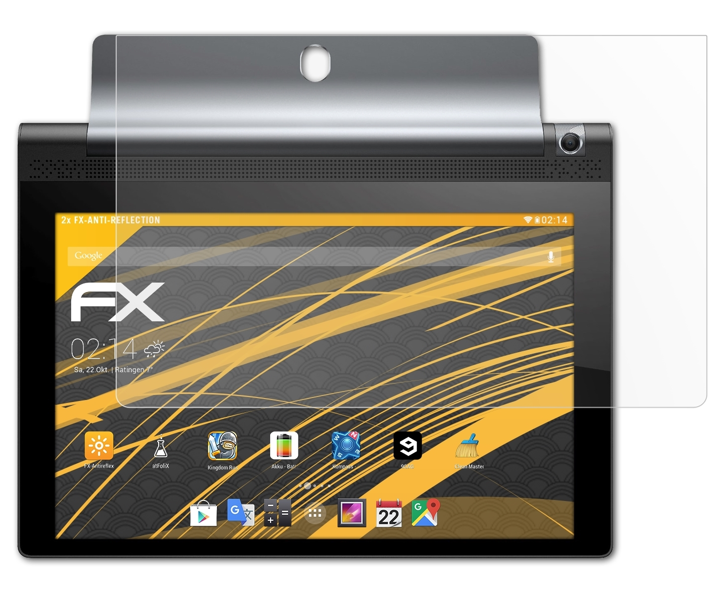 ATFOLIX 2x 10) 3 Displayschutz(für Yoga Lenovo FX-Antireflex Tab