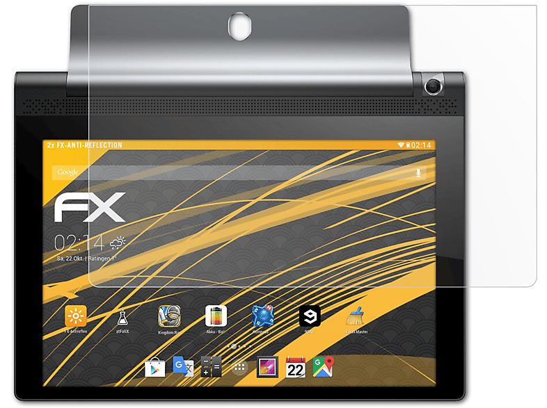ATFOLIX 2x FX-Antireflex Displayschutz(für Lenovo Yoga Tab 3 10) | Tabletschutzfolien