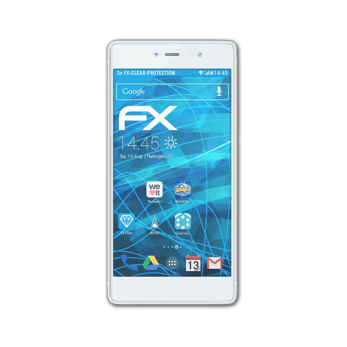 ATFOLIX 3x FX-Clear Displayschutz(für Wiko 4G) Fever