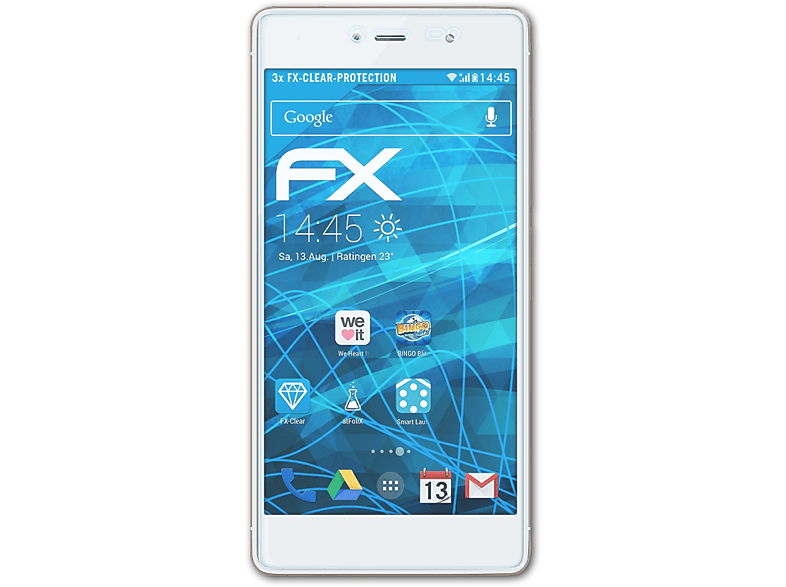 ATFOLIX 3x FX-Clear Displayschutz(für Wiko Fever 4G)