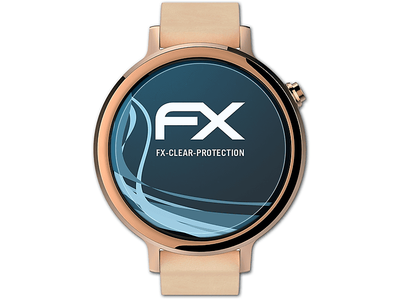 ATFOLIX 3x FX-Clear Displayschutz(für Motorola 360 Moto (42 mm)) 2.Generation