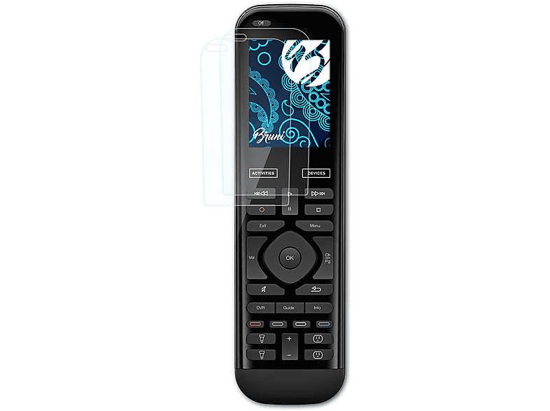 BRUNI 2x Basics-Clear Schutzfolie(für Logitech Harmony 950 / Elite)