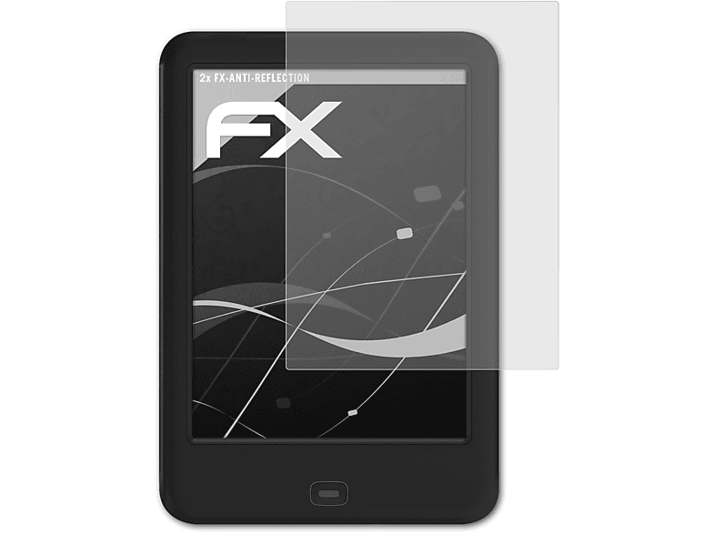ATFOLIX 2x FX-Antireflex Displayschutz(für Tolino Shine 2 HD)