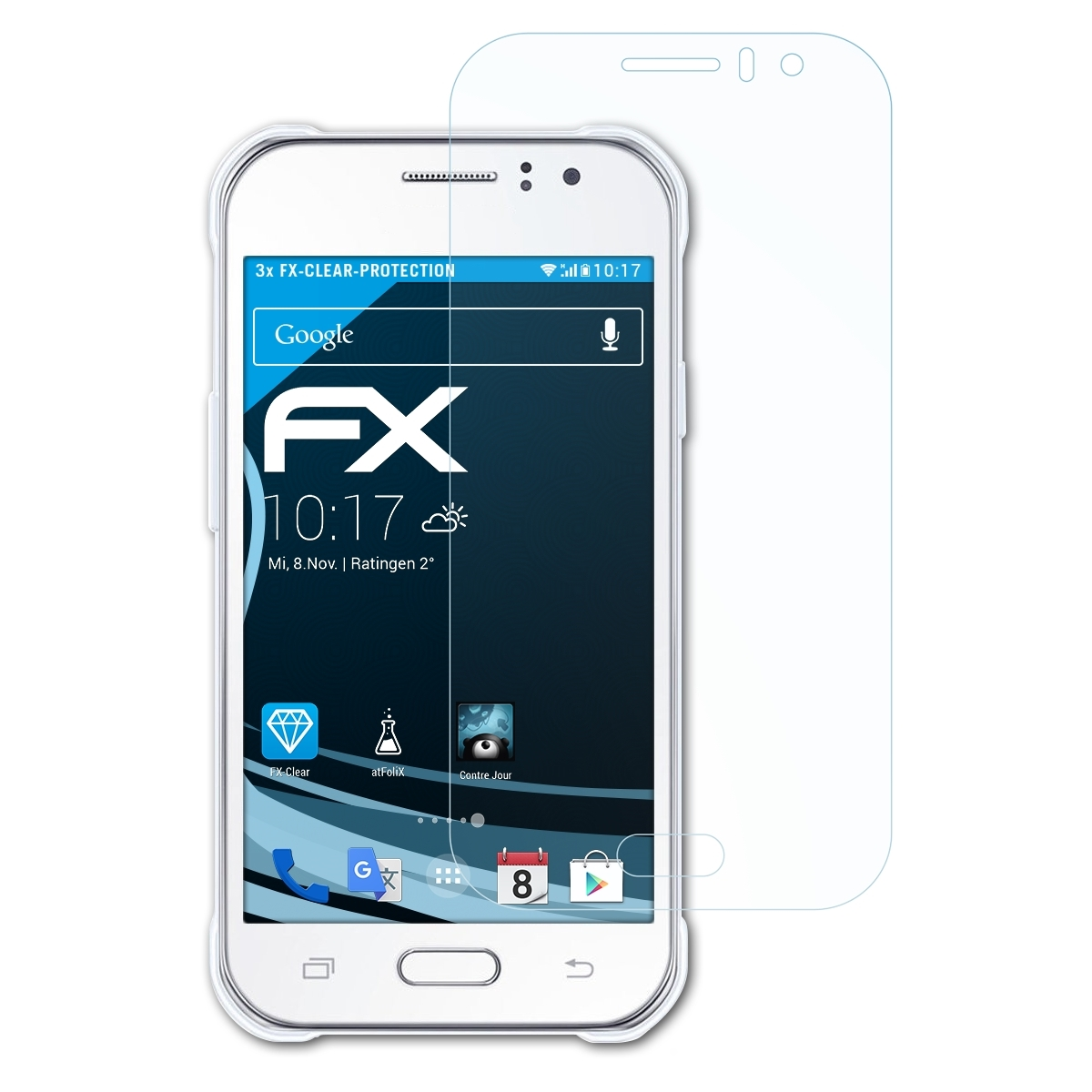 ATFOLIX 3x FX-Clear Samsung Displayschutz(für J1 Ace) Galaxy