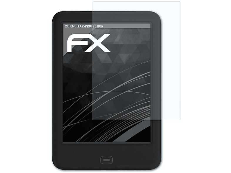 ATFOLIX 2x FX-Clear Displayschutz(für Tolino Shine 2 HD)
