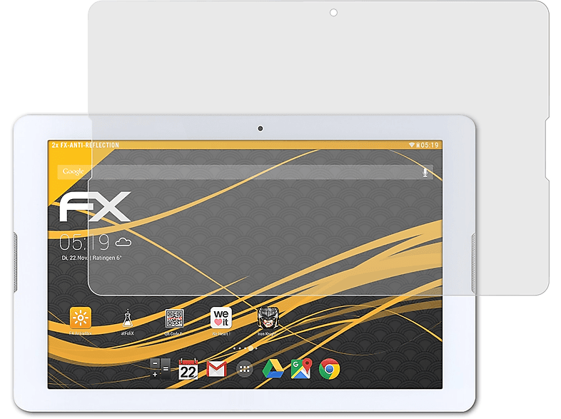 ATFOLIX 2x FX-Antireflex Displayschutz(für Acer Iconia One 10 (B3-A20))