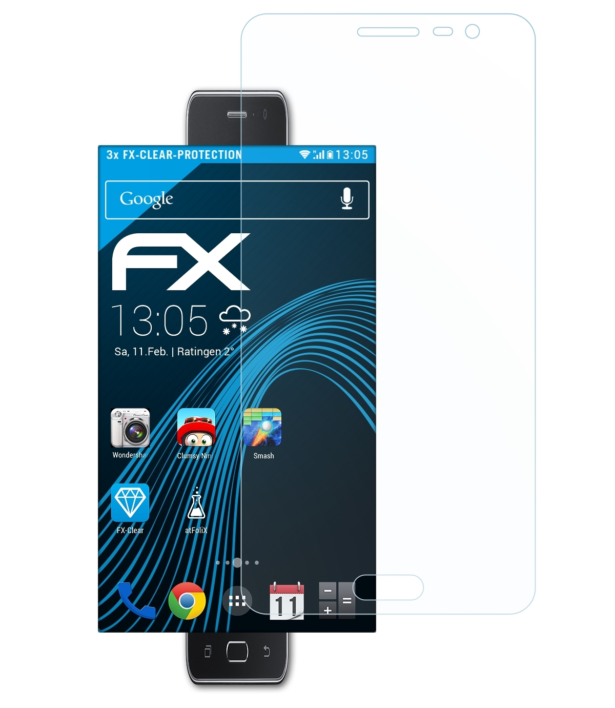 (2015)) 3x ATFOLIX Samsung FX-Clear Displayschutz(für Galaxy On5