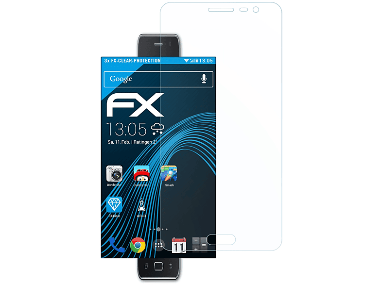 ATFOLIX 3x Galaxy Samsung On5 FX-Clear (2015)) Displayschutz(für