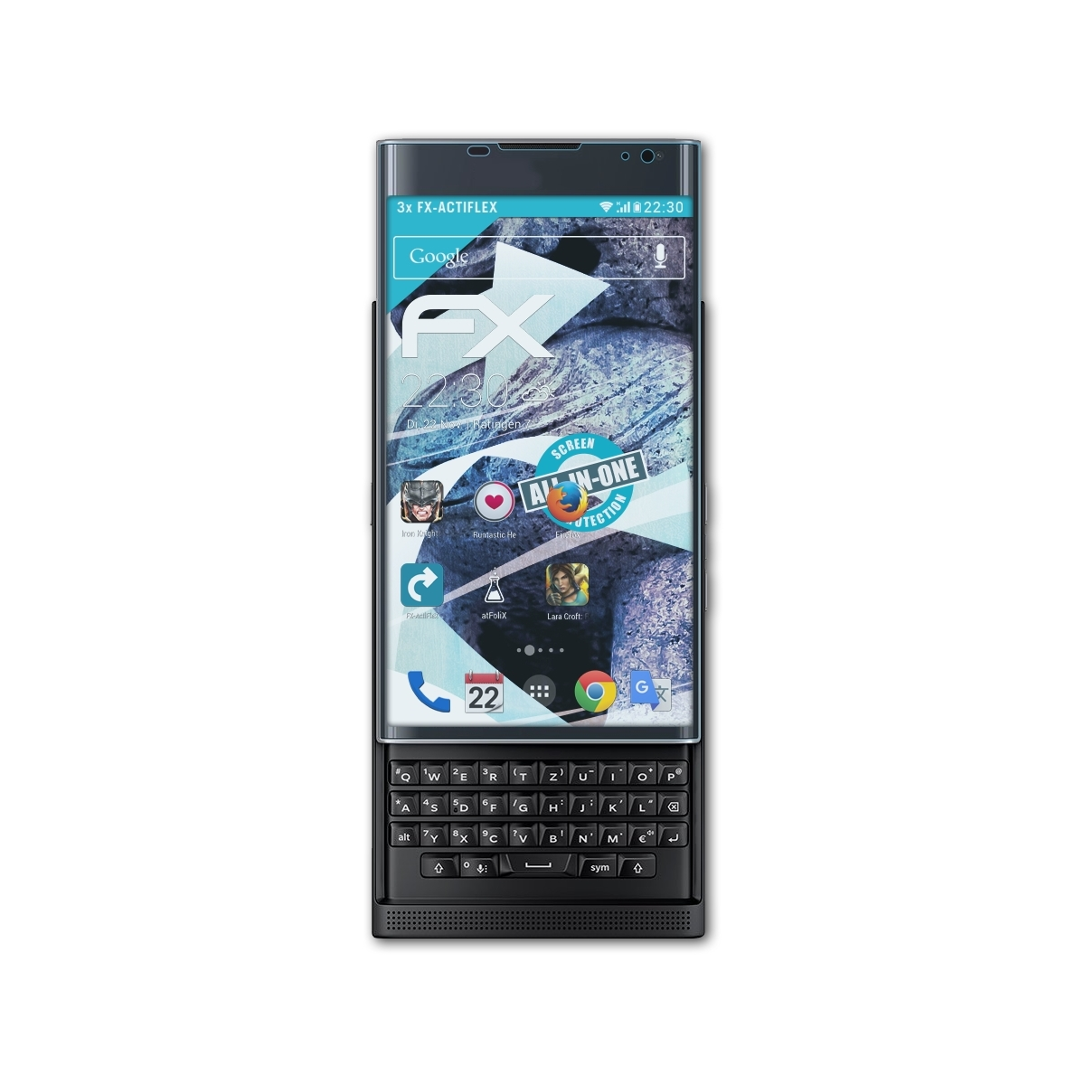 ATFOLIX 3x Displayschutz(für FX-ActiFleX Priv) Blackberry