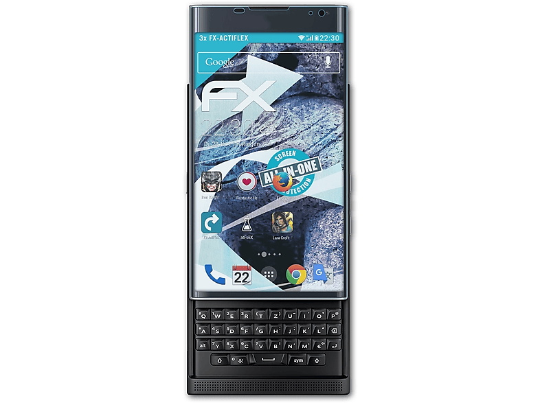 ATFOLIX 3x Priv) FX-ActiFleX Displayschutz(für Blackberry