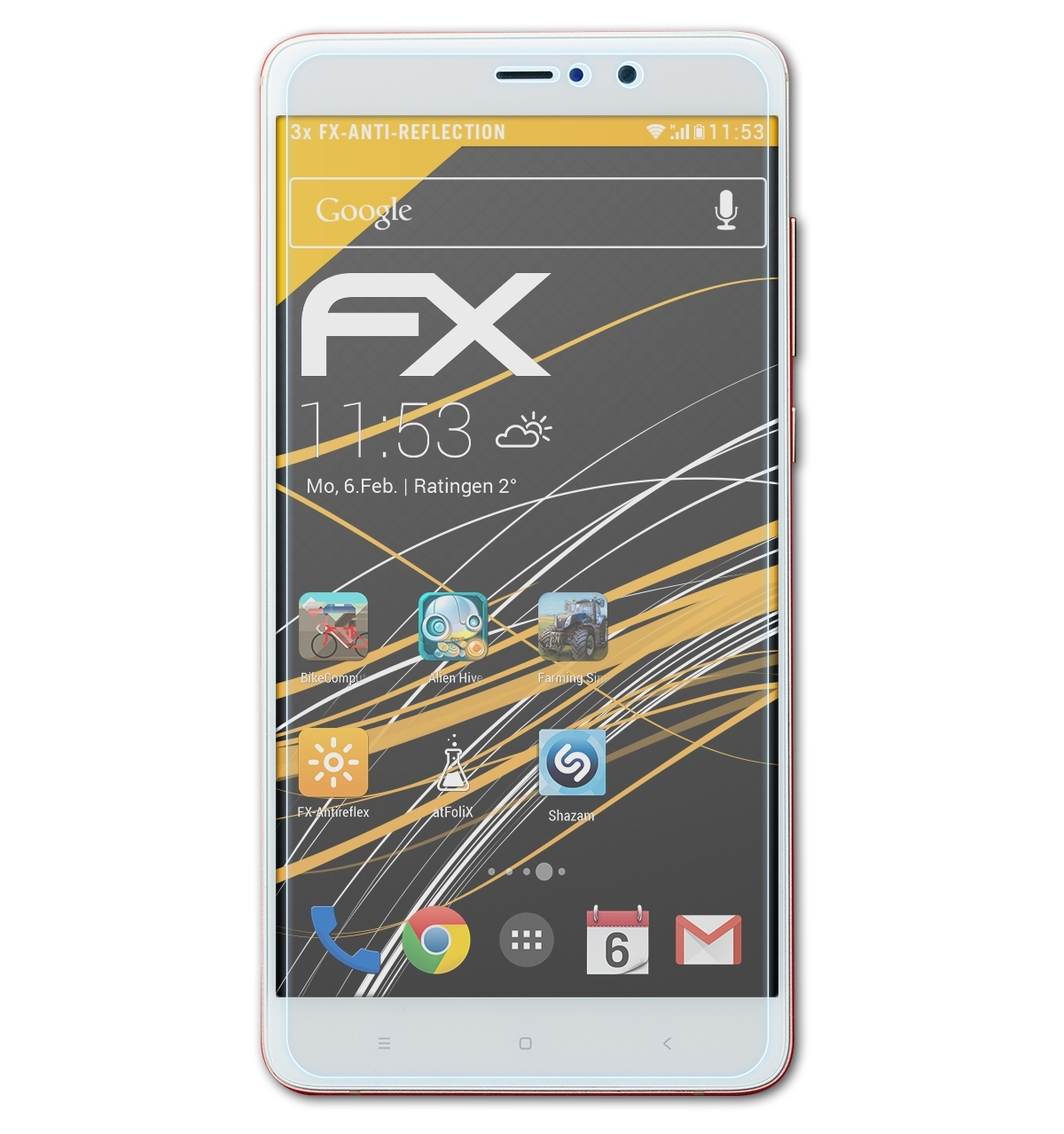 ATFOLIX 3x FX-Antireflex Displayschutz(für Xiaomi 5s Mi Plus)