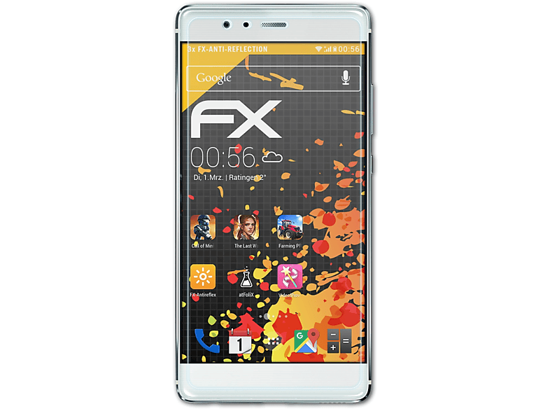 Huawei P9) Displayschutz(für FX-Antireflex ATFOLIX 3x