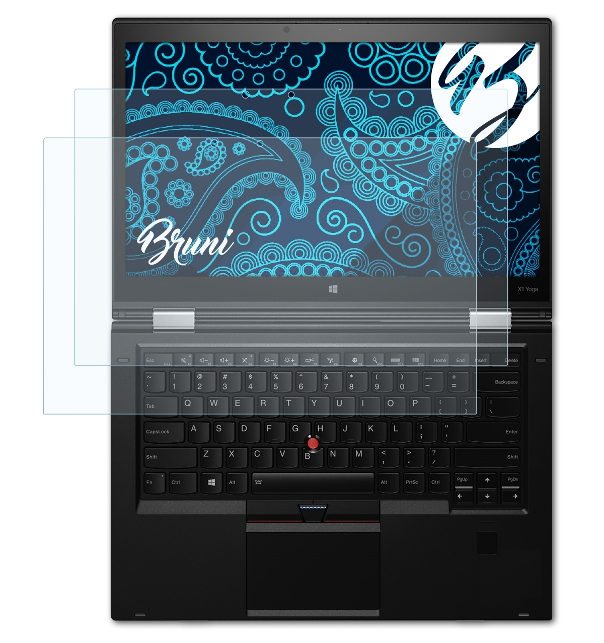 BRUNI 2x (1st Yoga Lenovo ThinkPad Basics-Clear 2016)) Schutzfolie(für X1 Gen