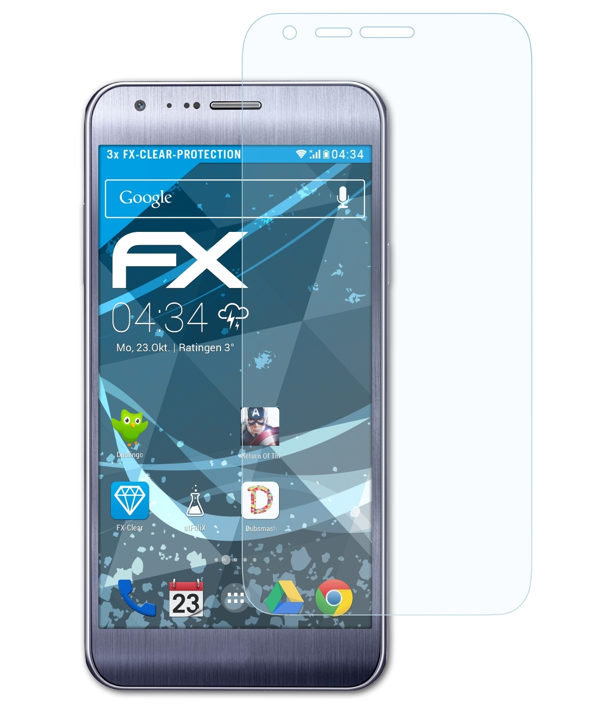 ATFOLIX 3x FX-Clear Displayschutz(für cam) LG X
