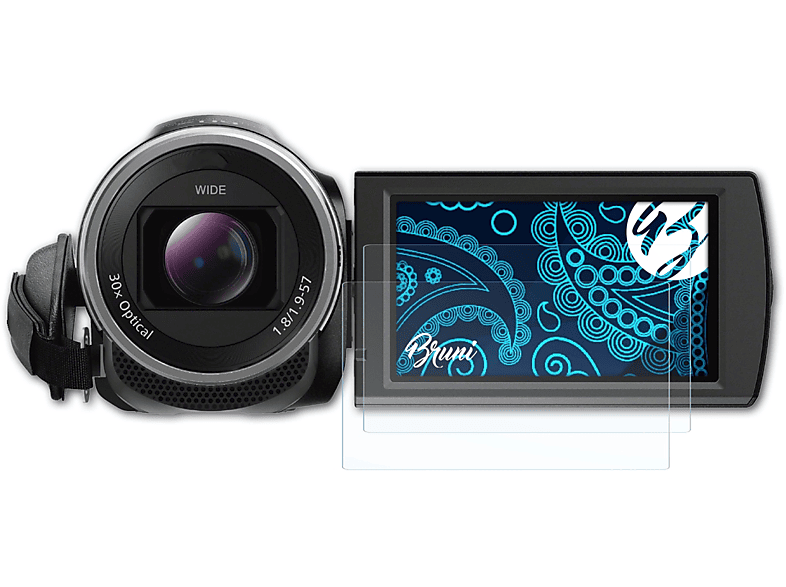 HDR-CX625) 2x Sony Basics-Clear Schutzfolie(für BRUNI