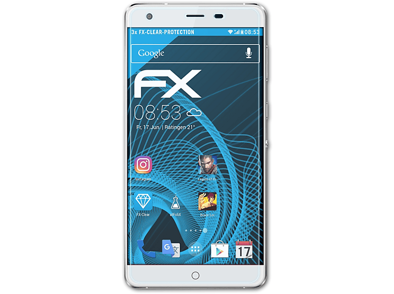 ATFOLIX 3x FX-Clear Displayschutz(für Ulefone Power)
