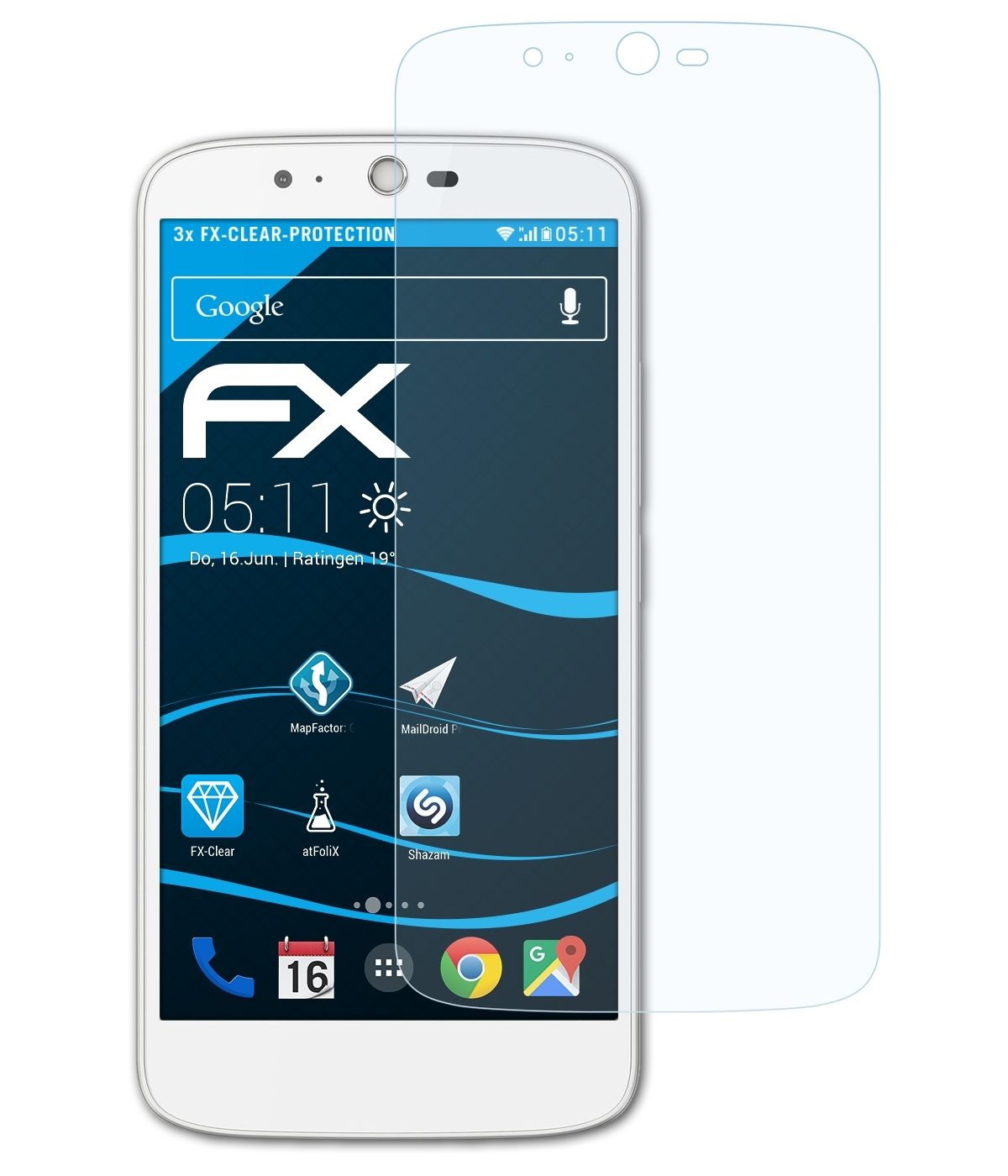 ATFOLIX 3x FX-Clear Displayschutz(für Acer Zest Liquid Plus)