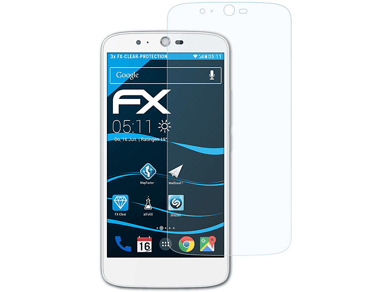 ATFOLIX 3x FX-Clear Displayschutz(für Acer Zest Liquid Plus)