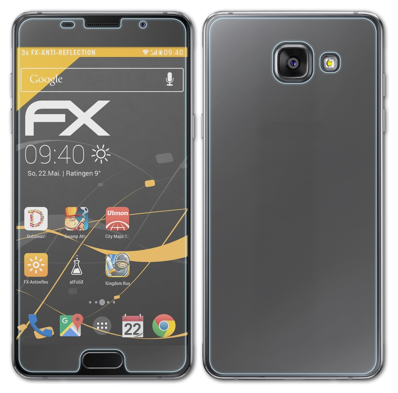 ATFOLIX 3x Samsung A5 Displayschutz(für (2016)) Galaxy FX-Antireflex