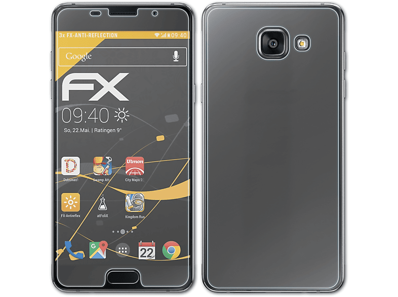 ATFOLIX 3x Galaxy A5 FX-Antireflex Samsung Displayschutz(für (2016))