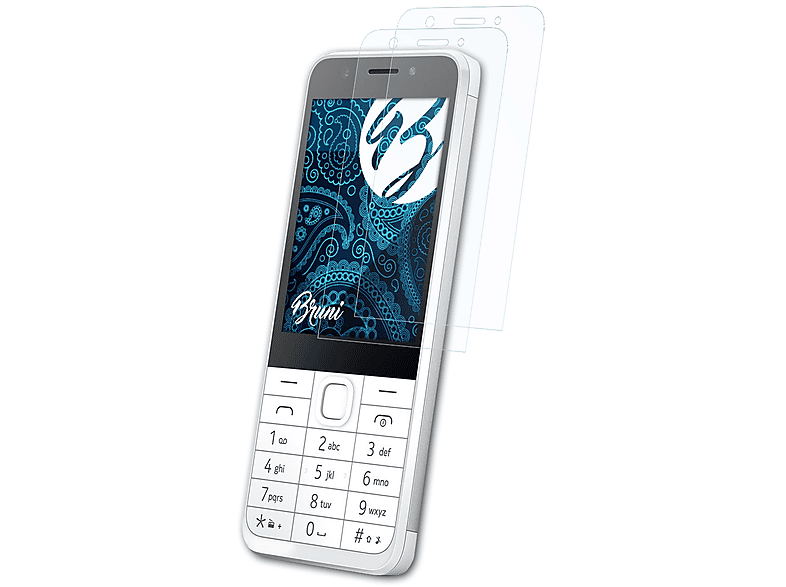 BRUNI 2x Basics-Clear Schutzfolie(für Microsoft Nokia 230)