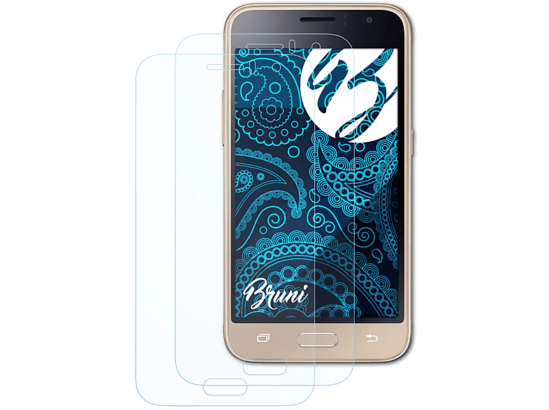 BRUNI 2x Basics-Clear Schutzfolie(für Samsung Galaxy J1 (2016))