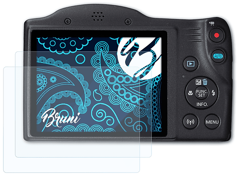 BRUNI 2x Basics-Clear Schutzfolie(für Canon PowerShot SX420 IS)