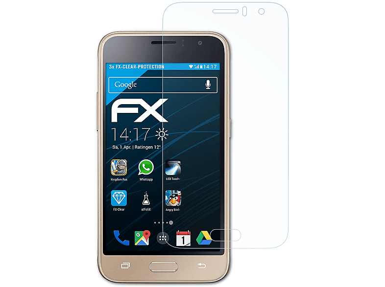 Samsung 3x Displayschutz(für FX-Clear J1 Galaxy (2016)) ATFOLIX