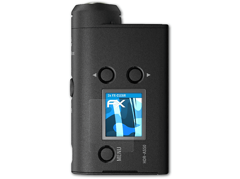 ATFOLIX 3x FX-Clear Displayschutz(für Sony HDR-AS50)