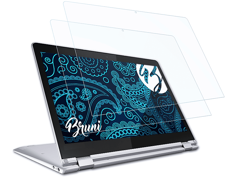 BRUNI 2x Basics-Clear Schutzfolie(für Lenovo Yoga 710 (14 inch))