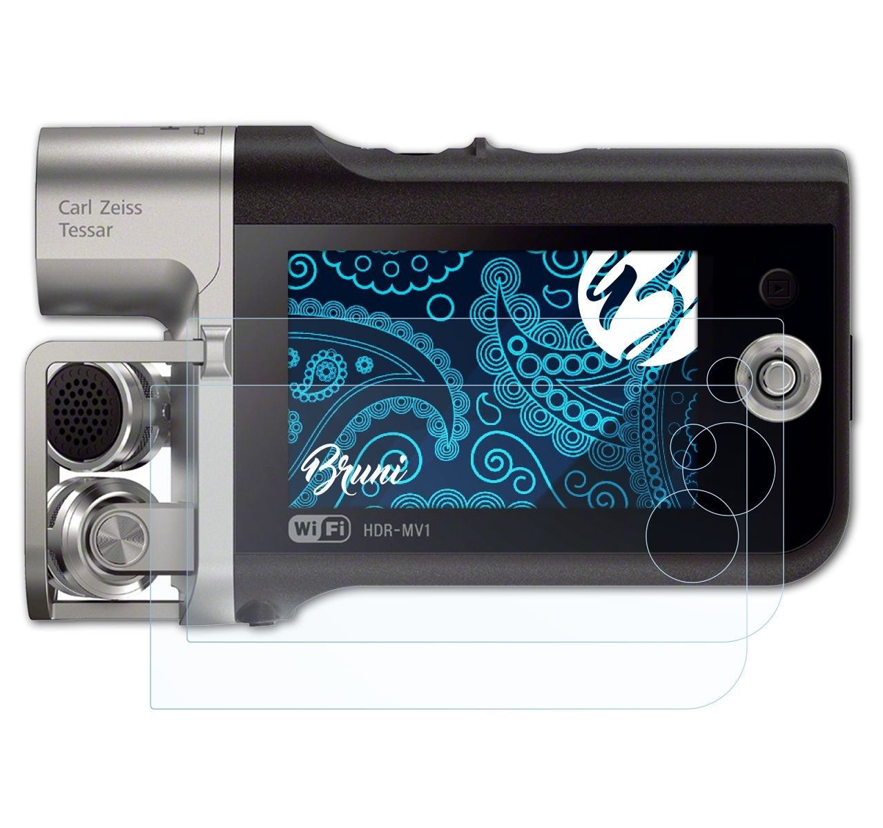2x Basics-Clear BRUNI HDR-MV1) Schutzfolie(für Sony