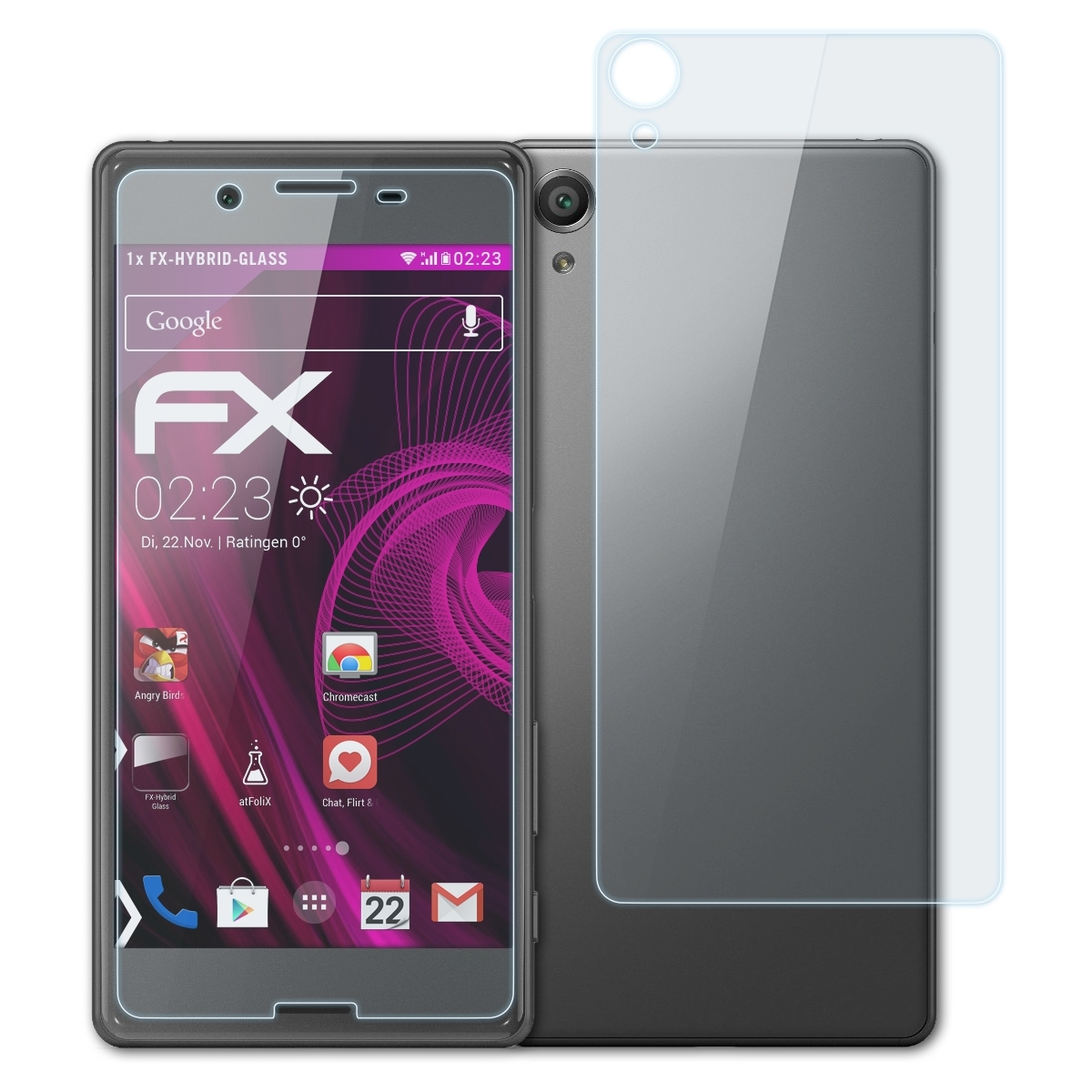 ATFOLIX FX-Hybrid-Glass Schutzglas(für Sony Xperia X)