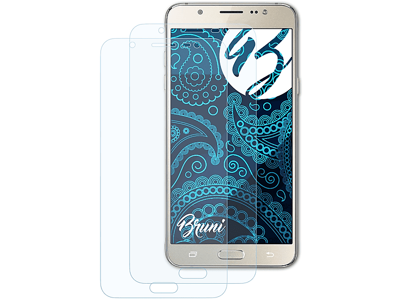 BRUNI 2x Basics-Clear Schutzfolie(für (2016)) Galaxy Samsung J7