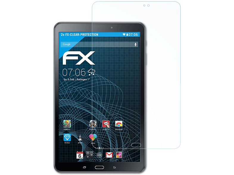 ATFOLIX 2x FX-Clear Displayschutz(für Samsung Galaxy Tab A 10.1 (2016))