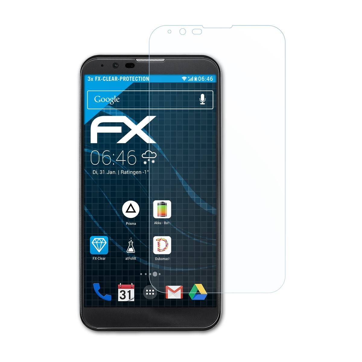 ATFOLIX 3x mach) LG FX-Clear X Displayschutz(für