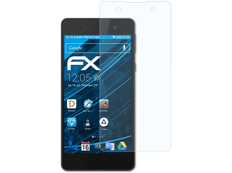 ATFOLIX 3x FX-Clear Displayschutz(für Sony Xperia E5)