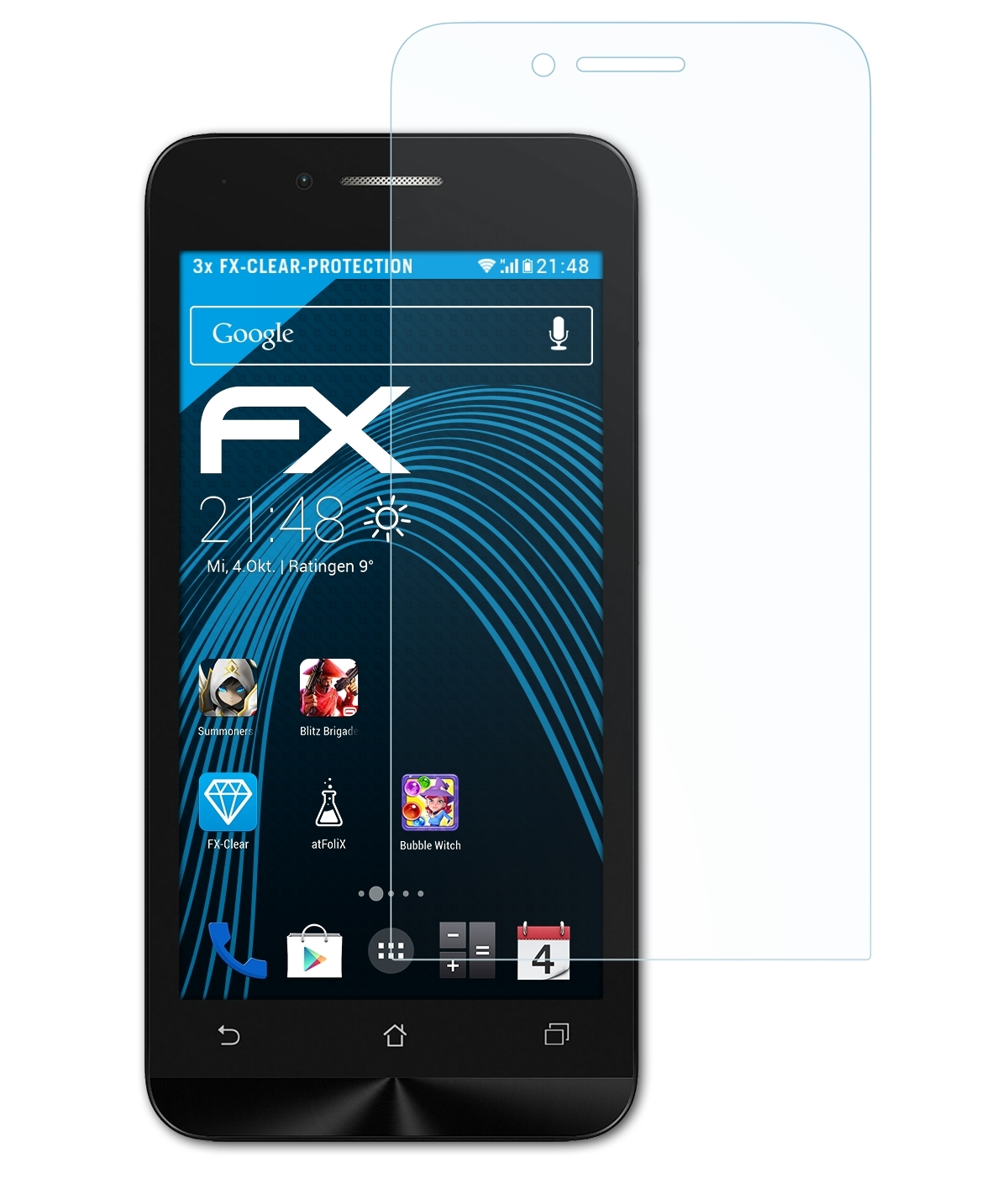 ATFOLIX 3x FX-Clear Displayschutz(für ZenFone Go Asus (ZC451TG))