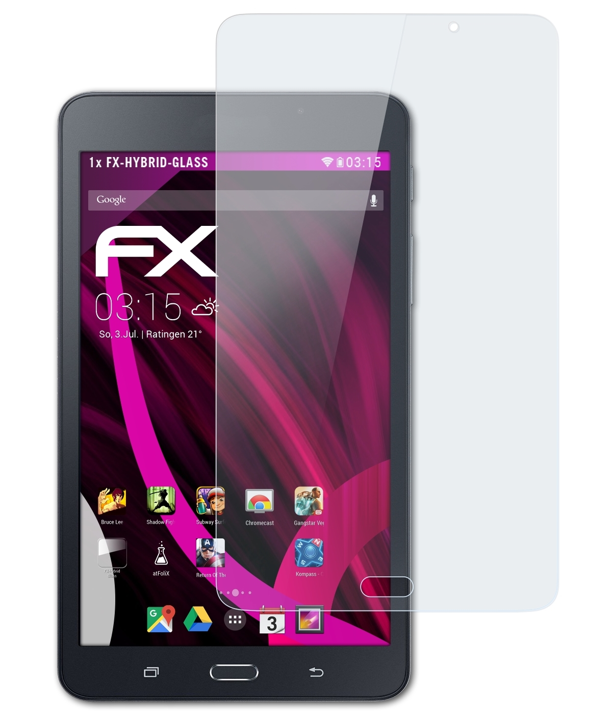 7.0) FX-Hybrid-Glass Samsung Tab ATFOLIX Galaxy Schutzglas(für A