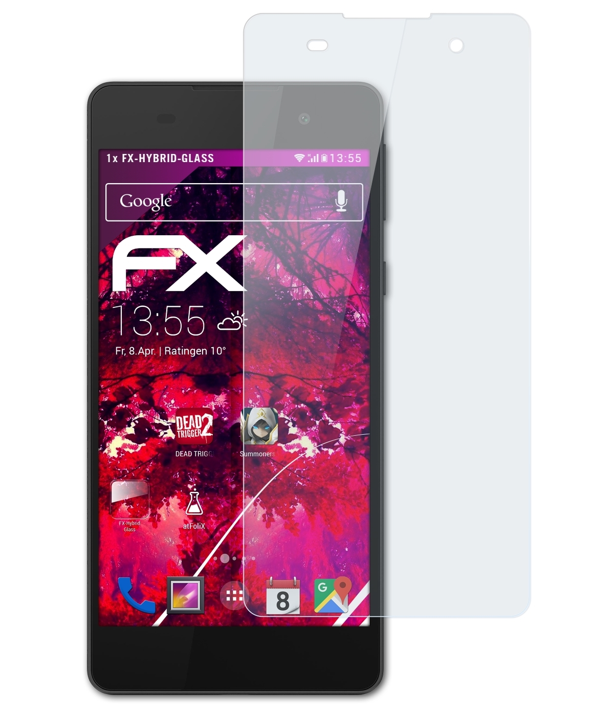 Xperia FX-Hybrid-Glass Sony Schutzglas(für E5) ATFOLIX