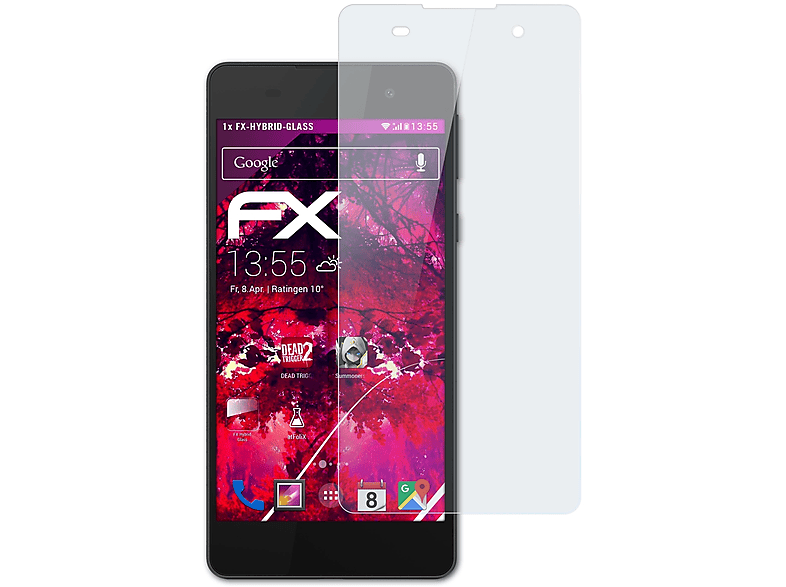 ATFOLIX FX-Hybrid-Glass Schutzglas(für Sony Xperia E5)