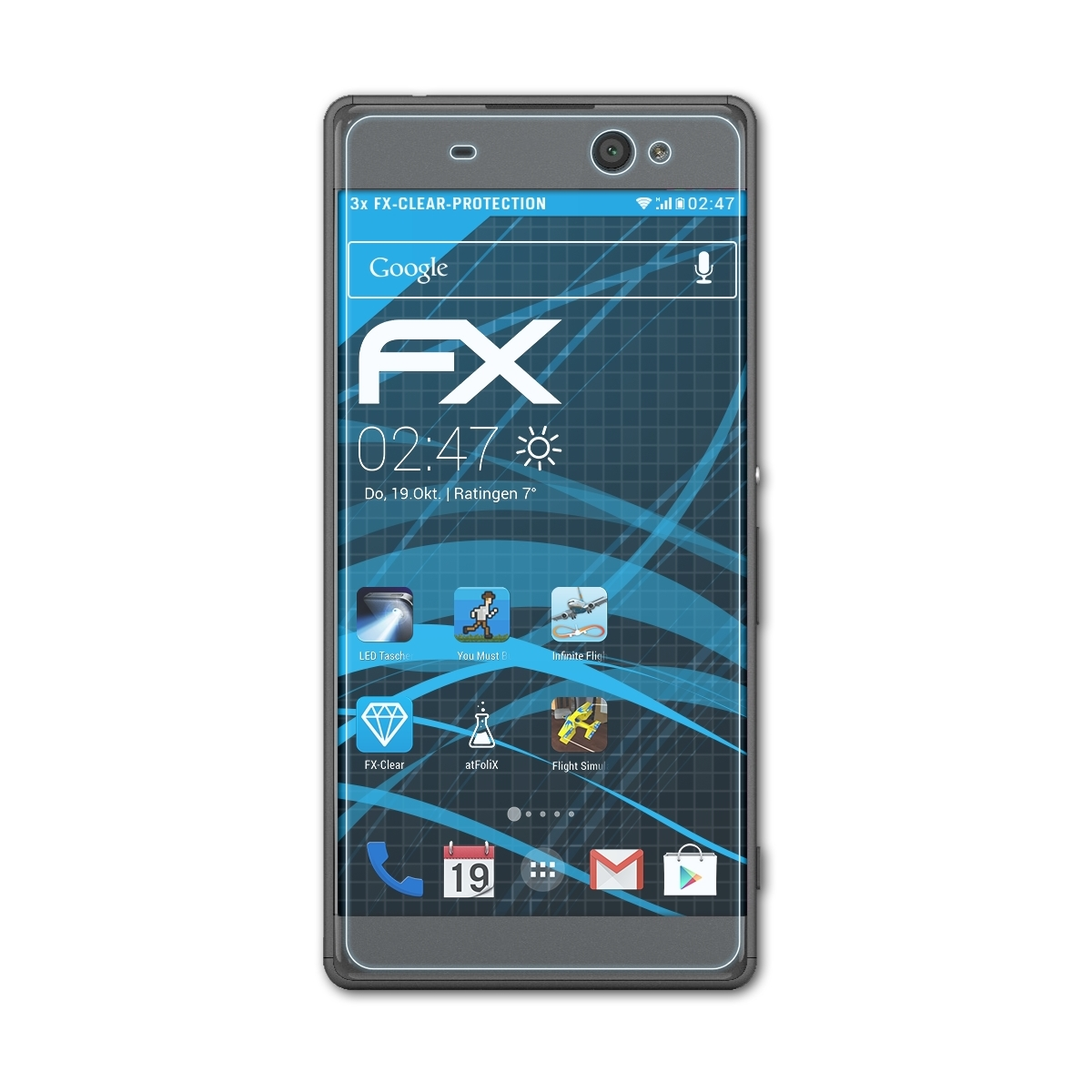 ATFOLIX 3x FX-Clear Sony XA Ultra) Displayschutz(für Xperia