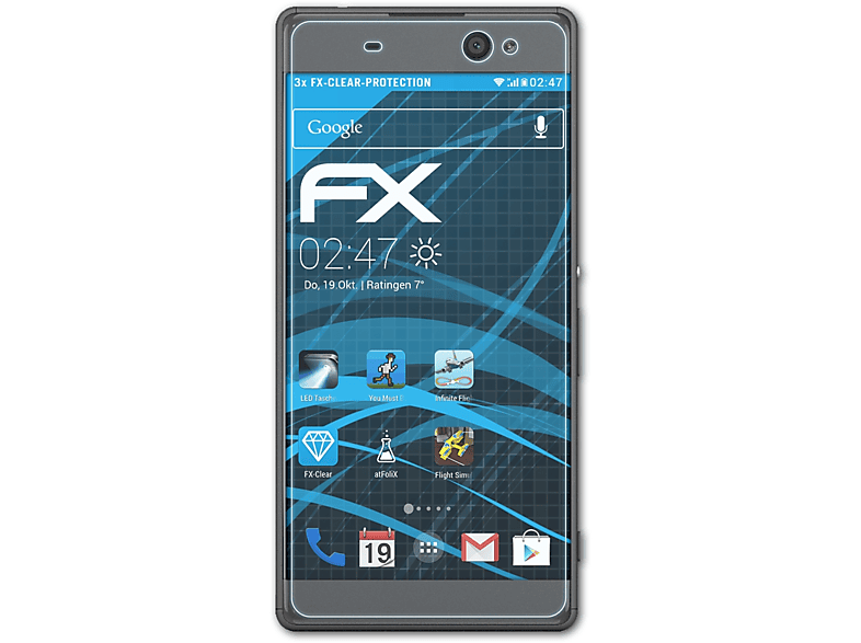 ATFOLIX 3x FX-Clear Displayschutz(für Sony XA Xperia Ultra)