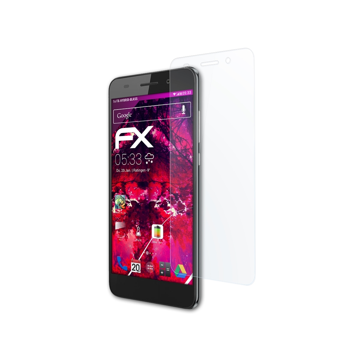 ATFOLIX FX-Hybrid-Glass 5A) Honor Huawei Schutzglas(für