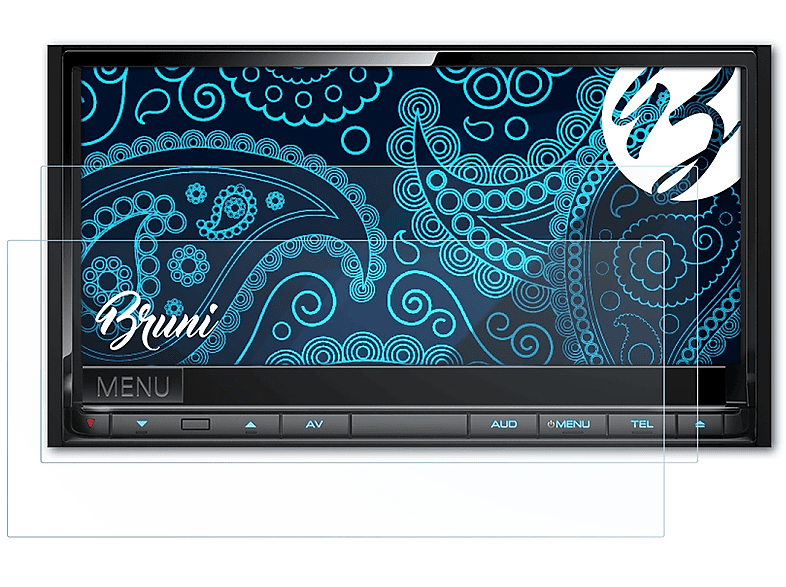 BRUNI 2x Basics-Clear Schutzfolie(für Kenwood DDX7015BT)