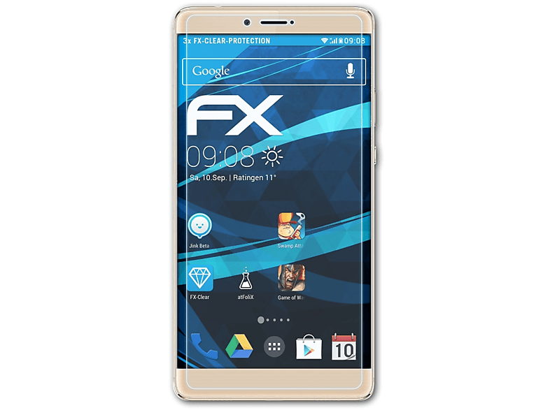 ATFOLIX 3x FX-Clear Displayschutz(für Huawei Honor Note 8)