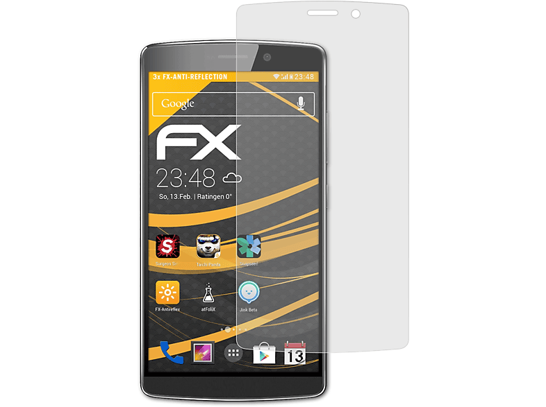 ATFOLIX FX-Antireflex Max) C5 3x Displayschutz(für TP-Link Neffos